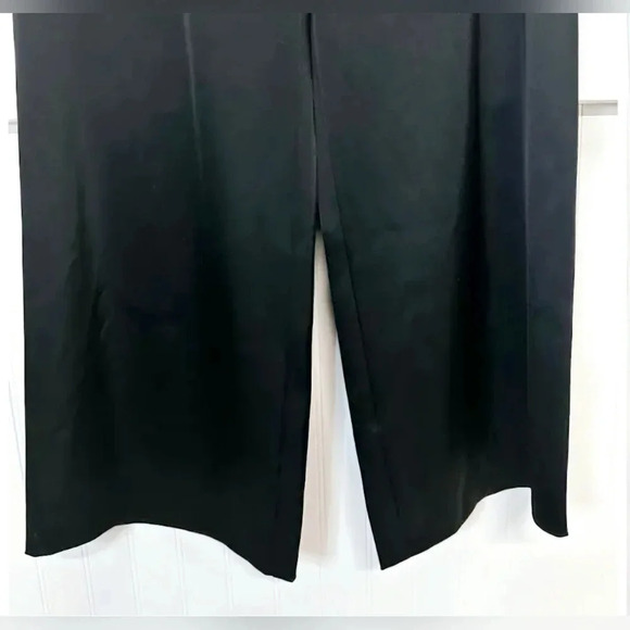 St. John Caviar Black Silky Wide-Leg Trouser Travelers Luxury Pants Size 12 - Picture 7 of 14